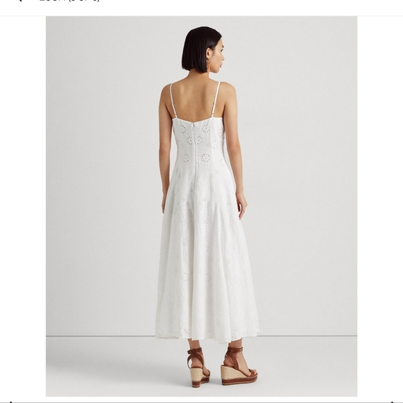 NWT Ralph Lauren Women's Eyelet-Embroidered Linen Dress - Picture 6 of 6